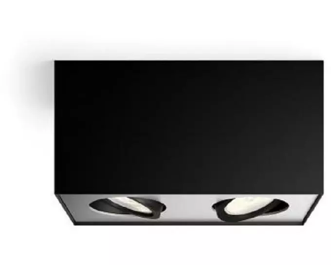 Philips Aufbauspot Warm Glow, 2x4.5 W, 1000 lm, 2200-2700 K, Schwarz