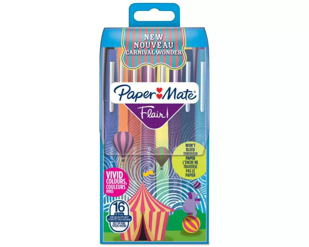 Paper Mate Fineliner Flair Medium Carnival Wonder 0.7 mm, 16 Stück