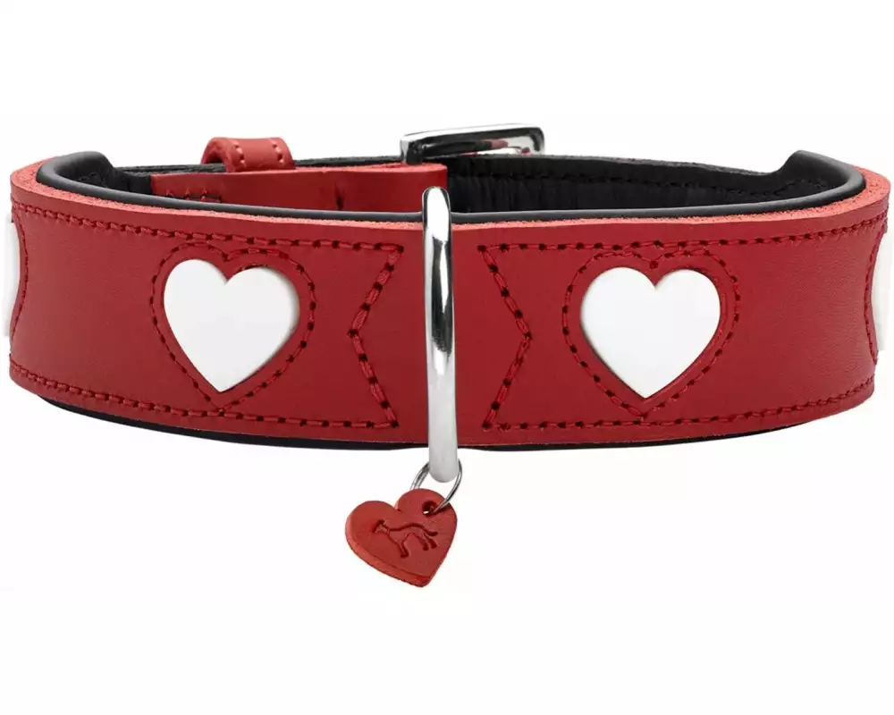 Hunter Halsband Love XL (80), Rot/Schwarz