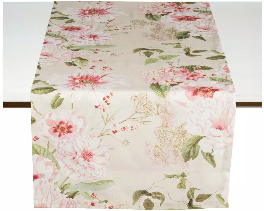 Pichler Tischläufer Peonies 50 cm x 150 cm, Mehrfarbig