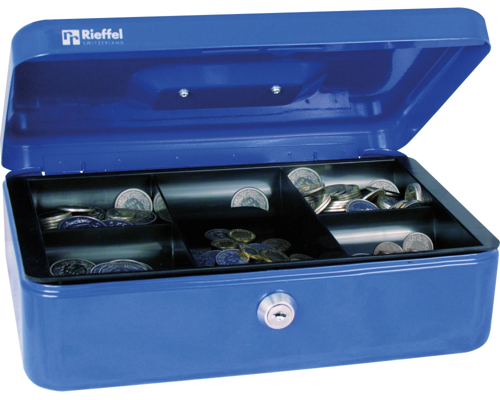 RIEFFEL SWITZERLAND Geldkassette Valorit VT-GK 4 BLAU 10x30x21,7cm blau