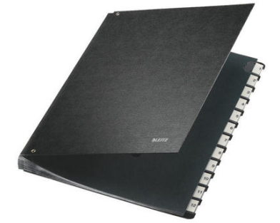 LEITZ Pultordner Hartkarton A4 58120095 schwarz 12 Fächer