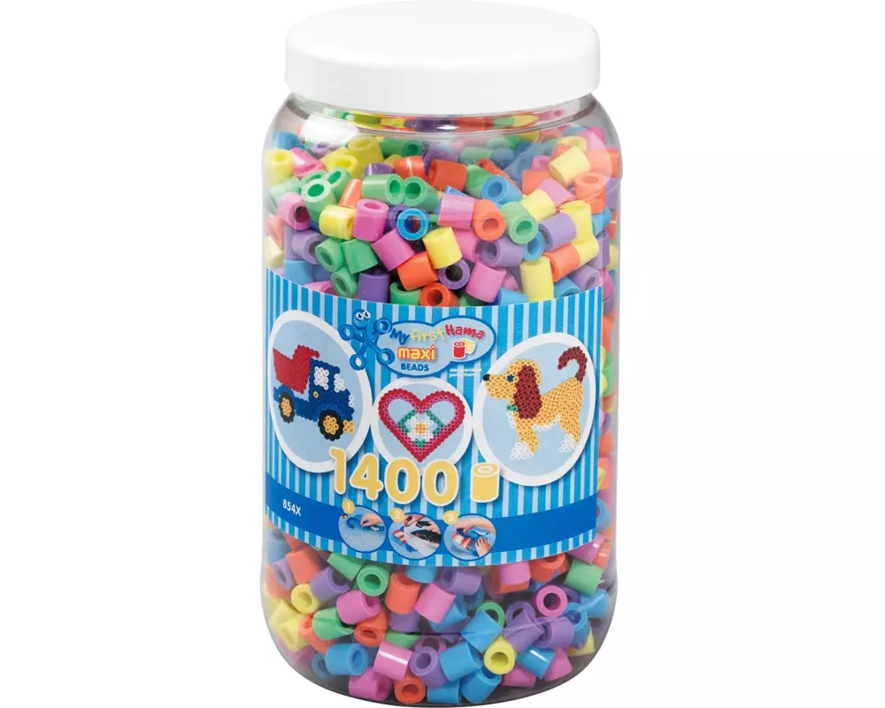 Hama Bügelperlen Maxi Pastell-Mix, 1400 Stück
