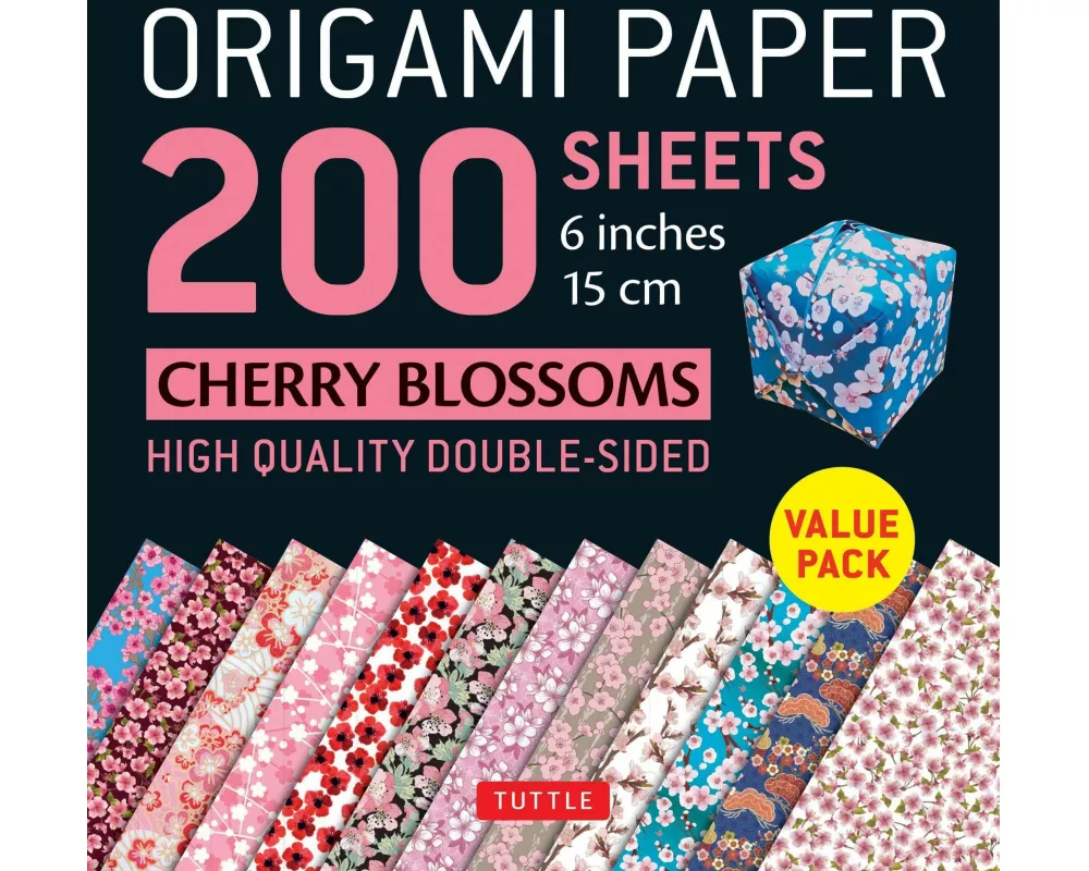 Origami Paper 200 sheets Cherry Blossoms 6 inch (15 cm): Instructions for 8 Projects Included
