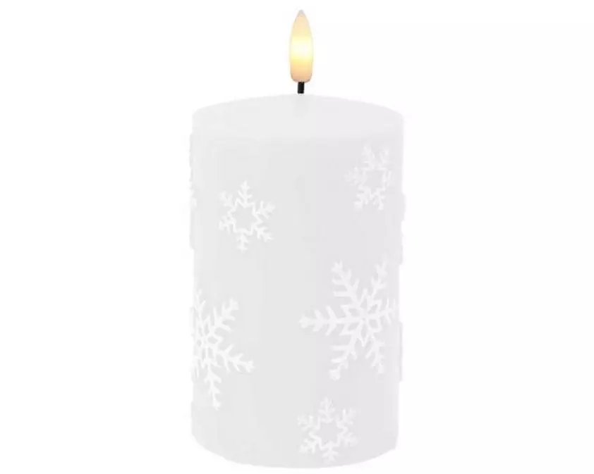 Dameco LED Kerze Schneeflocke, 7.5 cm x 12 cm