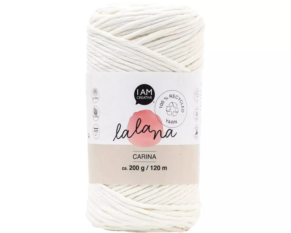 lalana Wolle Carina 200 g, Crème