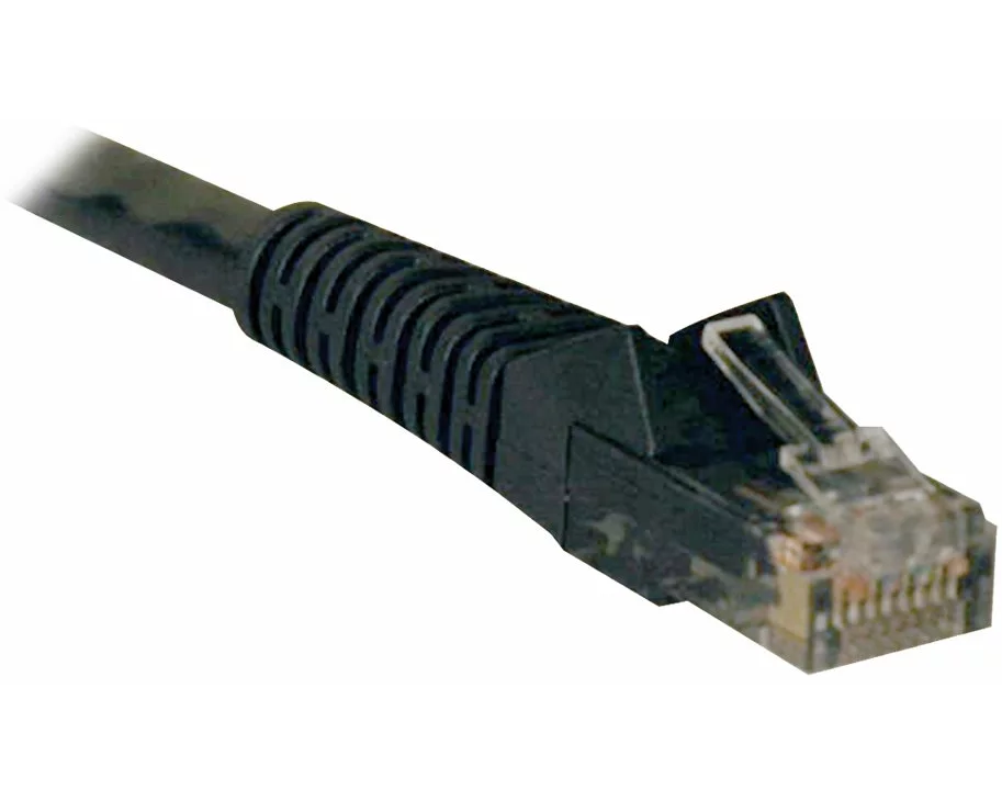 EATON TRIPPLITE Cat6, Gigabit, Snagless, Molded, UTP Ethernet Cable, RJ45, M/M, Black, 3 ft. 0.91m, 50-Piece, Bulk Pack