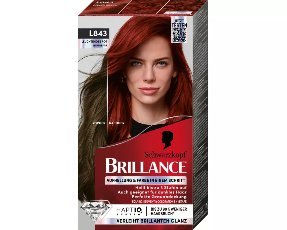 Schwarzkopf BRILLANCE Haarcoloration Brillance L843 Leuchtendes Rot
