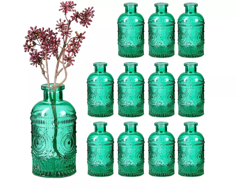 relaxdays Vase 12er Set, Grün