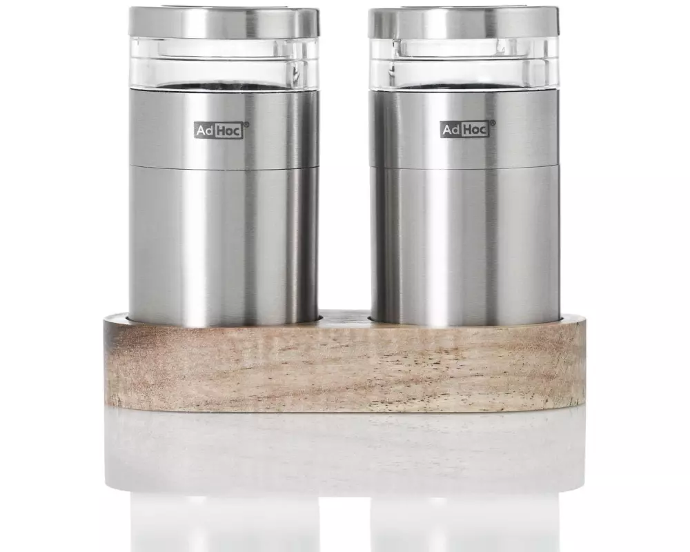 AdHoc Salz- und Pfeffermühle Menage Molto 9.5 cm, Silber