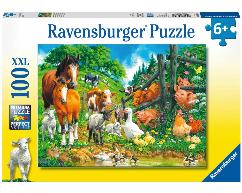 Kinderpuzzle 100 XXL Teile - Versammlung der Tiere