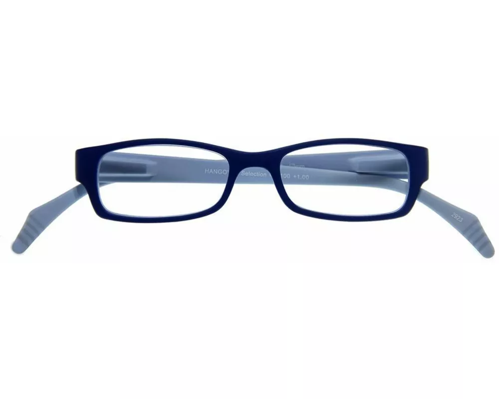 Brille. HANGOVER Selection, G60100, blau-hellblau, Kunststoffbrille, Federtechnik im Etui, +2.50 dpt