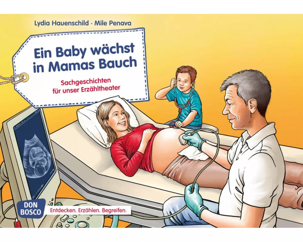 Ein Baby wächst in Mamas Bauch. Kamishibai Bildkartenset
