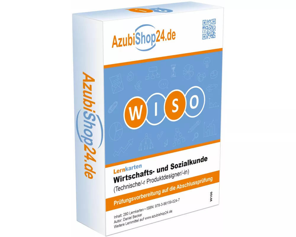 AzubiShop24.de Lernkarten Wirtschafts- und Sozialkunde (Technische(r) Produktdesigner/in). Wiso Prüfung