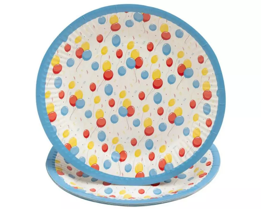 PRO nappe Einwegteller Geburtstag 10 Stück, Mehrfarbig