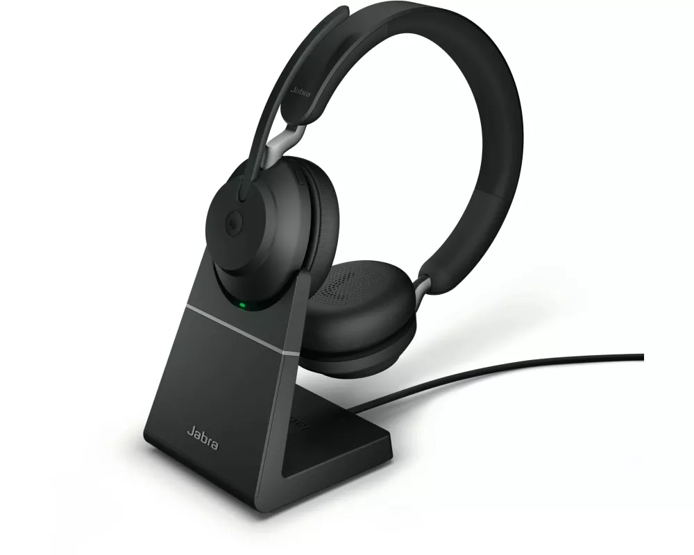 Jabra Headset Evolve2 65 Duo MS Schwarz, USB-C, inkl. Ladestation