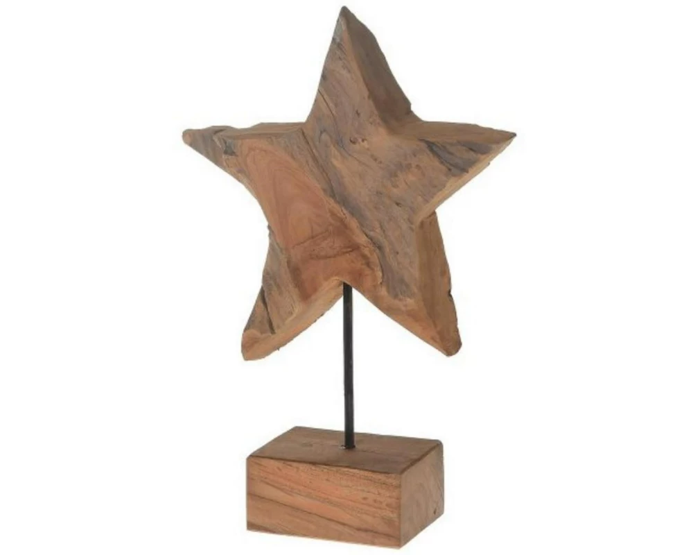 CHALET Aufsteller Stern Teak 40 cm