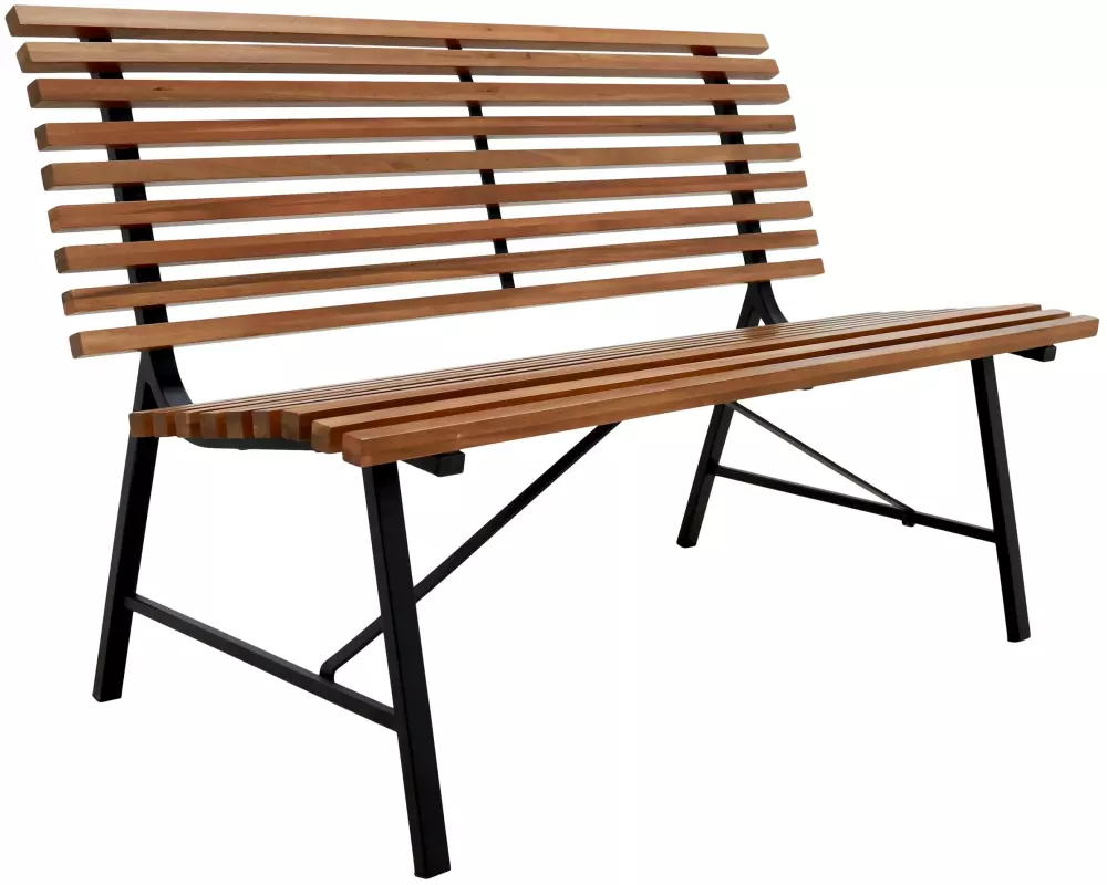 Schou Gartenbank Stefania 124 x 60 x 79 cm – Schwarz, Teak