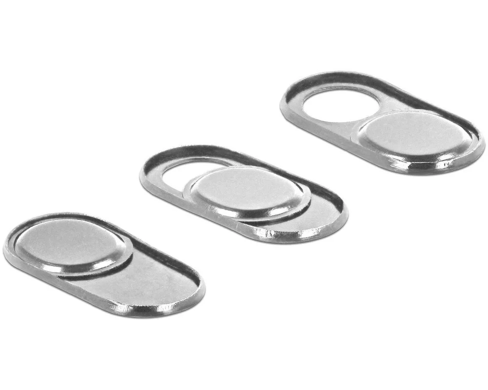 Delock Webcam-Abdeckung 3er Set, selbstklebend, silber