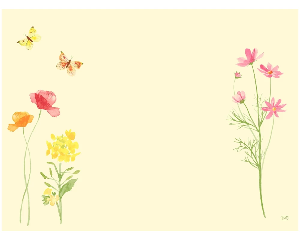 Duni Tischset Poppy Field 40 cm x 30 cm, Hellgelb