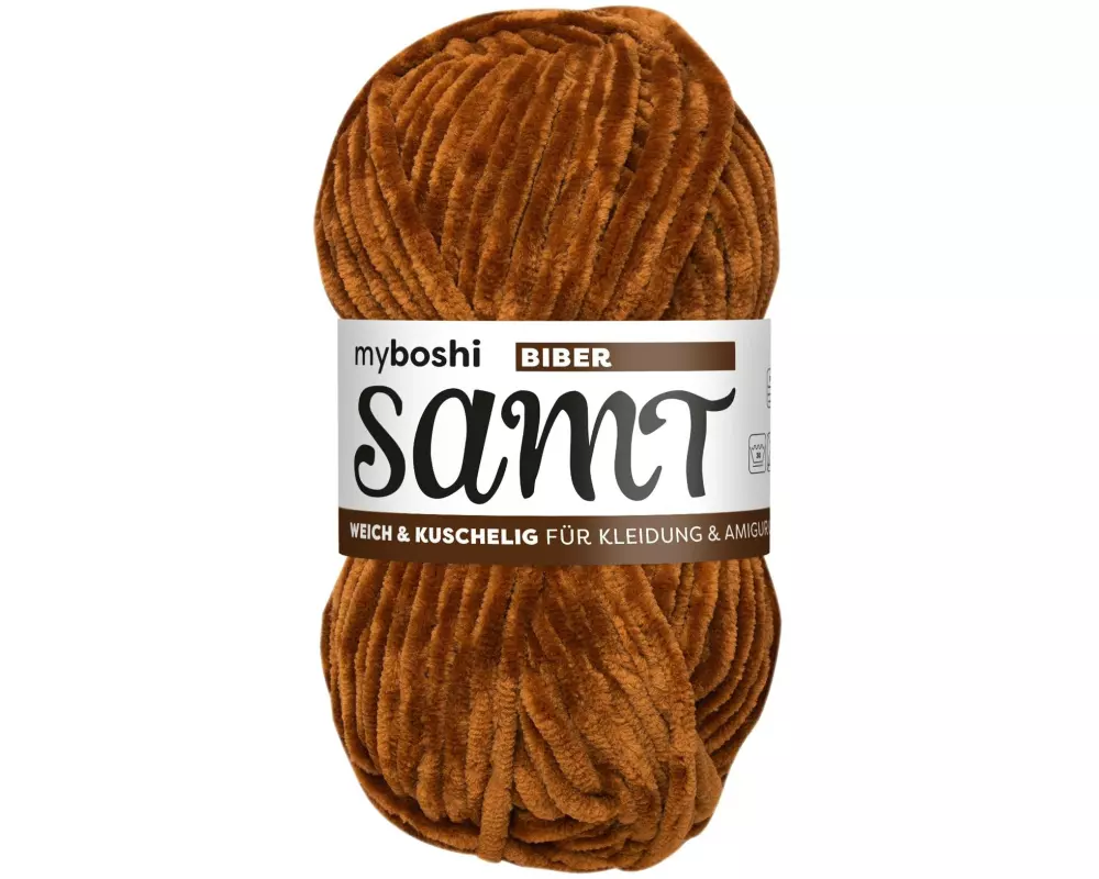 myBoshi Wolle Chenille Samt Biber 100 g, 100 m