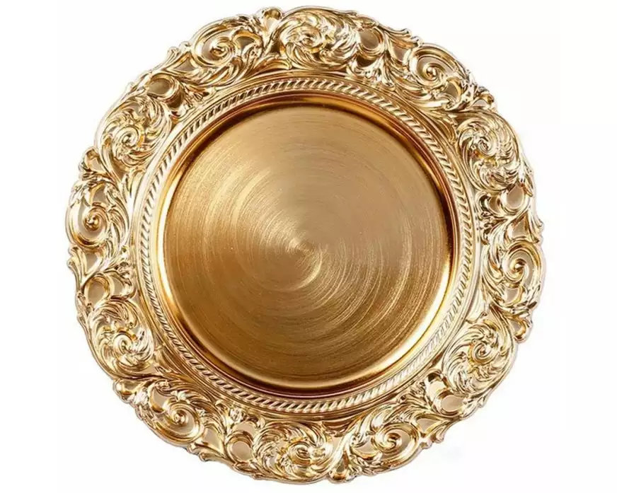 INGES CHRISTMAS DECOR Weihnachtsteller 33 cm, Gold