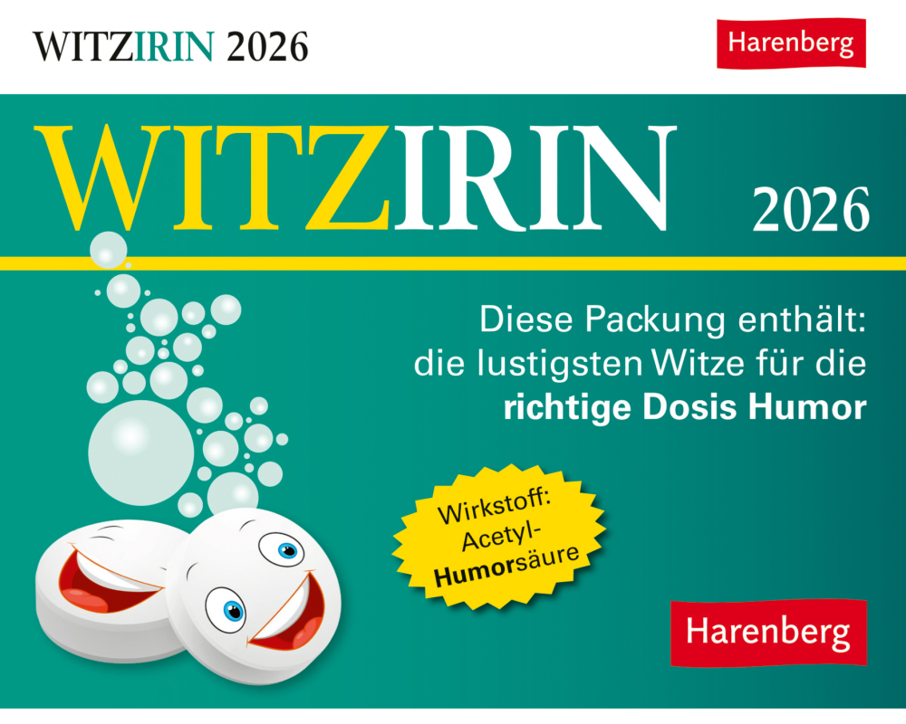 HARENBERG Abreisskalender 2026 3310012+26 Witzirin DE 14x11cm