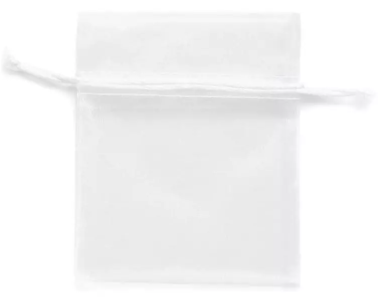 Glorex Organzabeutel Organza 4 Stück, Weiss, 12.5 x 16 cm