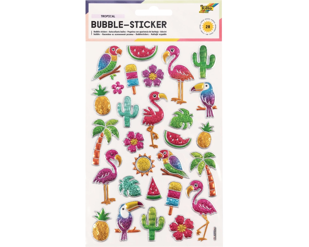 FOLIA Bubble-Sticker 14x21cm 19501 Tropical