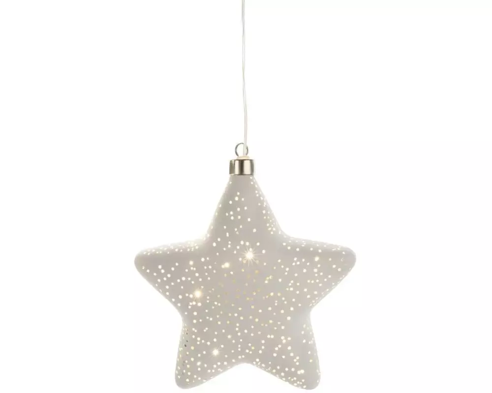 STT Hänger Glamour Star L, Ø 18 cm, Weiss