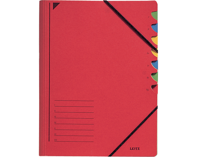 LEITZ Ordnungsmappe A4 39070025 rot 7 Fächer