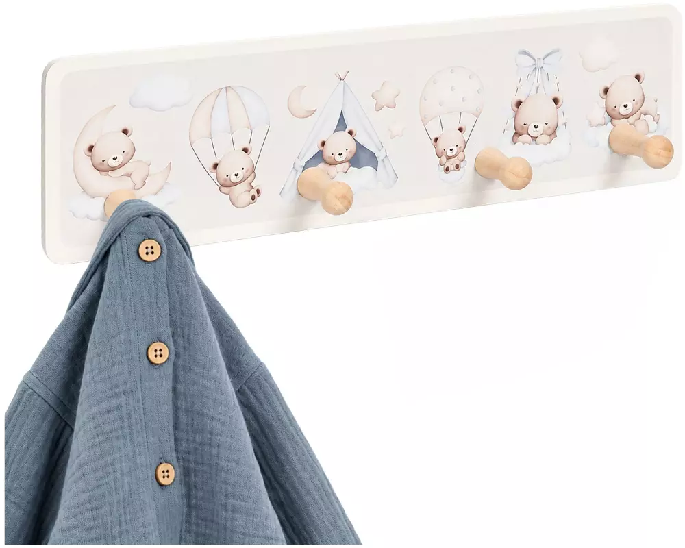 relaxdays Kindergarderobe x , Beige/Braun/Weiss