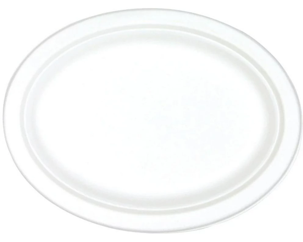 Verive Einwegteller oval Zuckerrohr 20 cm 1 Pack à 50 Stück