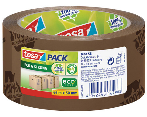 TESA Tesapack eco&strong 50mmx66m 581550000 braun, Recycling